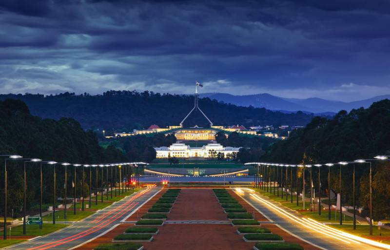 The parliament in Canberra. 
