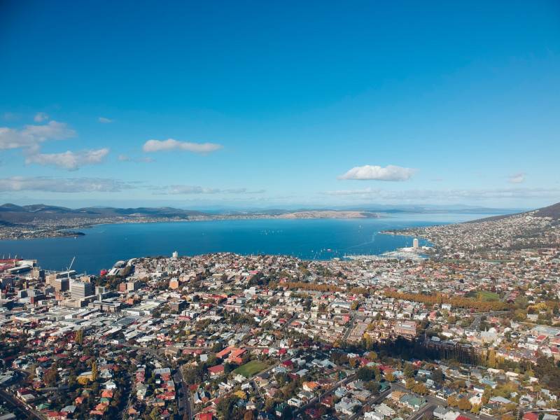 View of Hobart from the top 