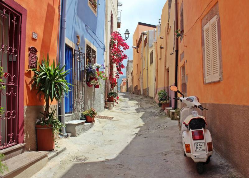 Beautiful and colourful street in Italy