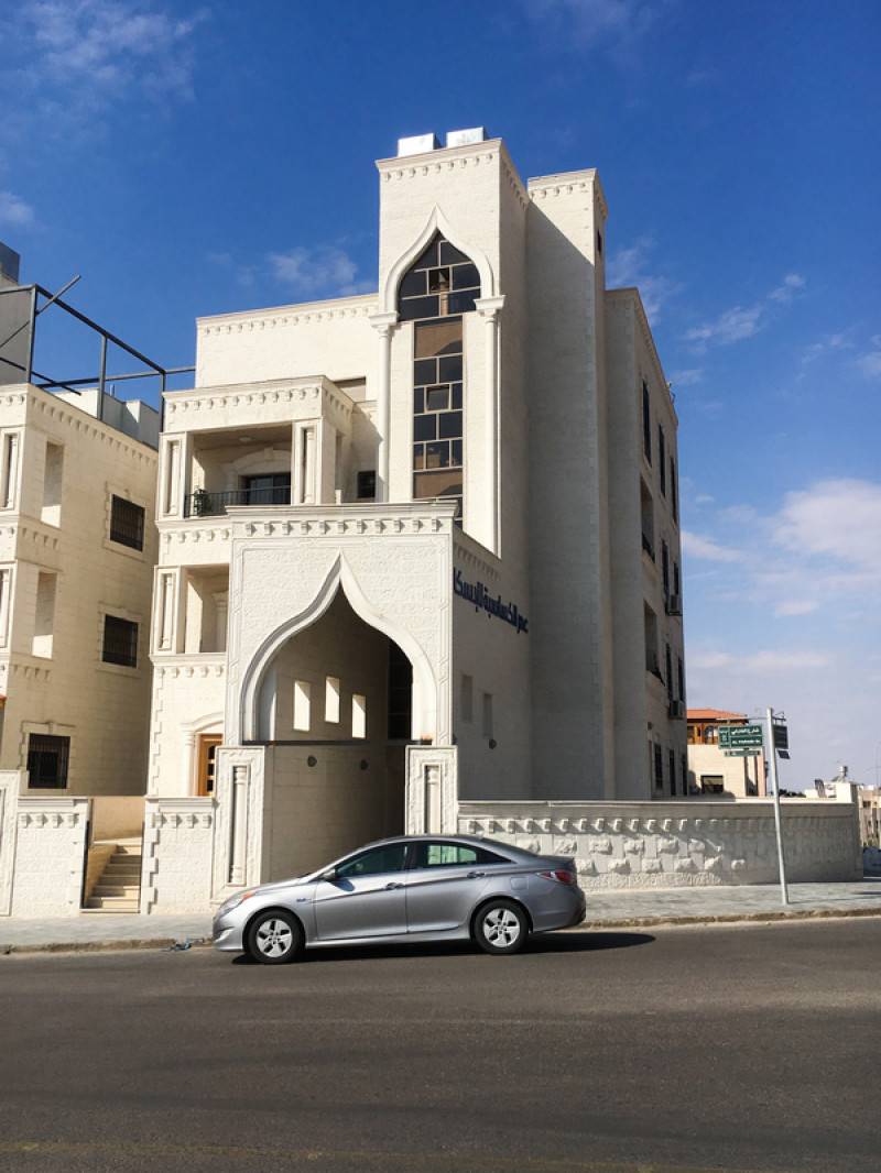 Rental car parked in Jordan