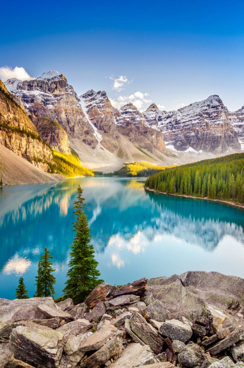 Moraine lake in Canadian Rocky Mountains