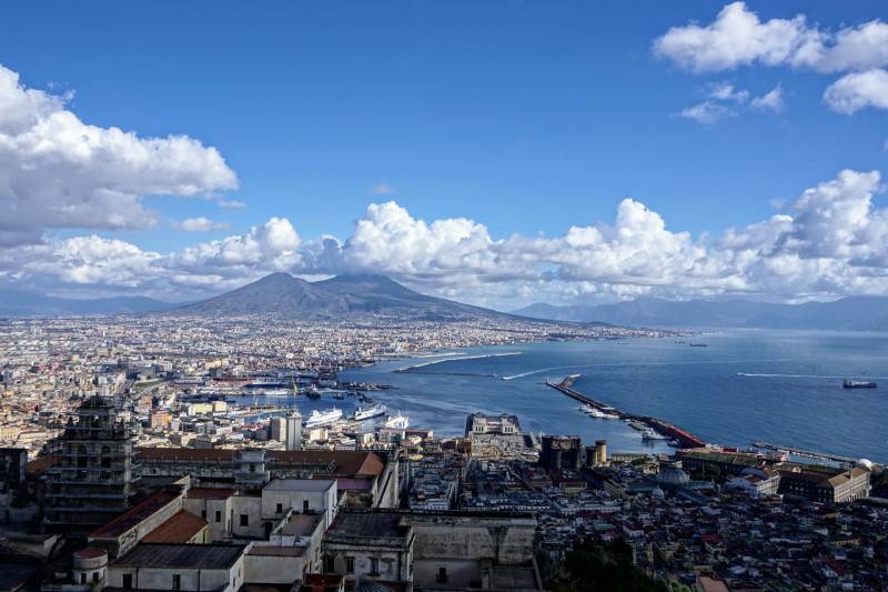 View of Naples city in Italy