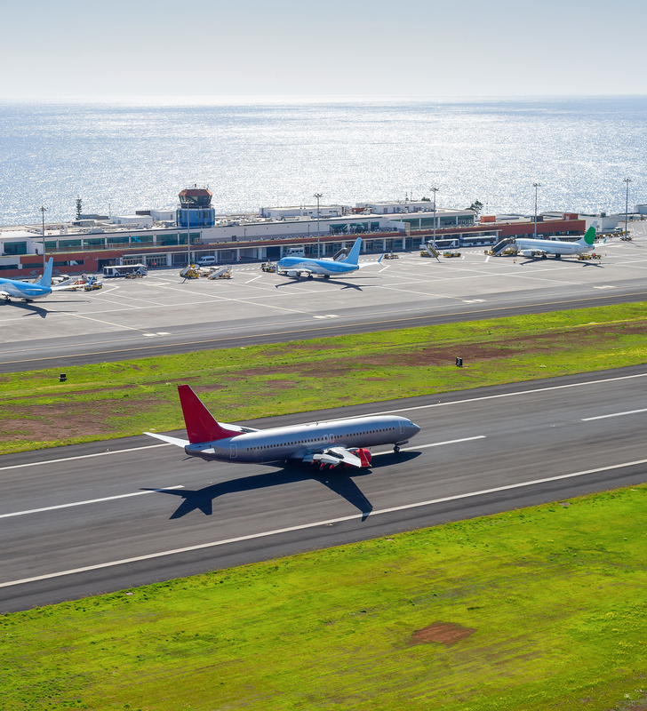 Take off at Madeira Airport
