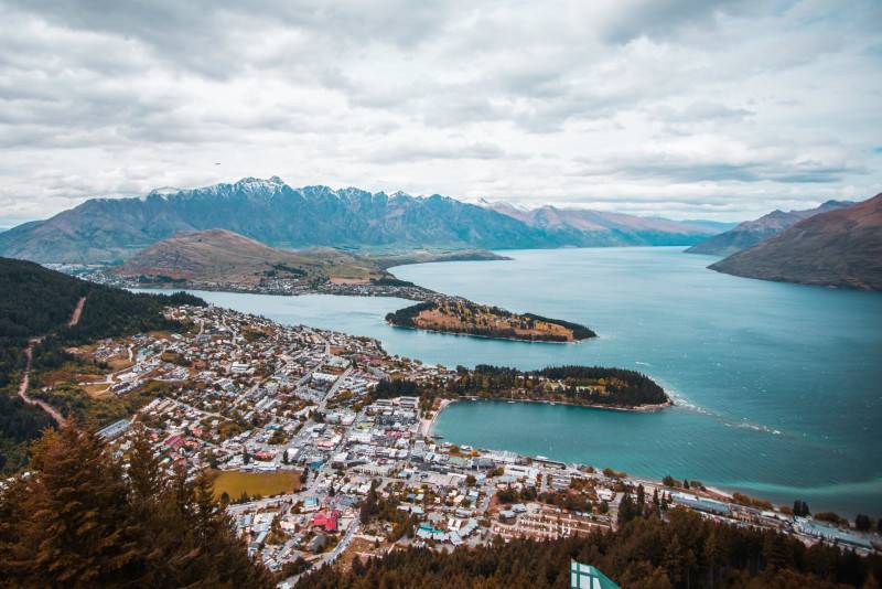 View from the top of Queenstown, New Zealand