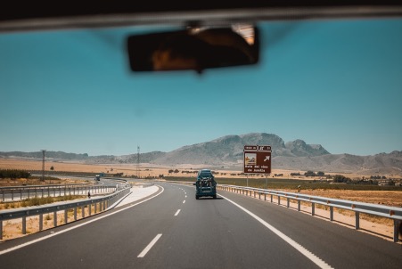 Driving a car to Murcia in Spain