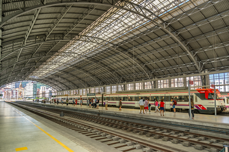 Inside Bilbao railway station