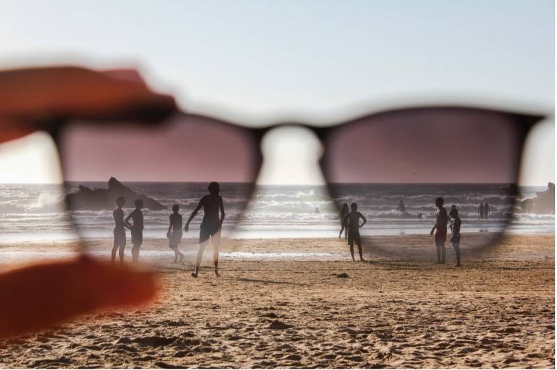 A great beach photo with sunglasses